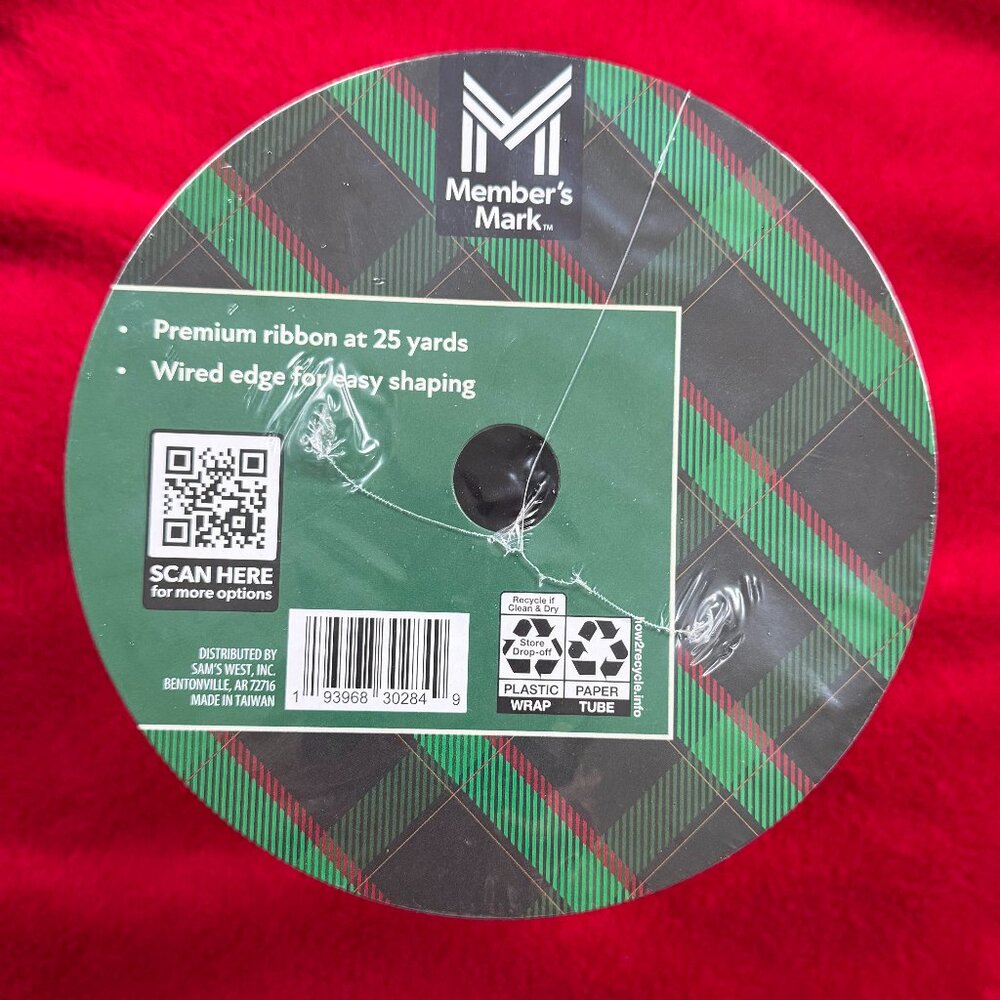 Members Mark Wired Ribbon ๐ 25 yards Spool width 5" ๐ NWT - Picture 3 of 3